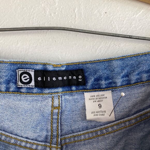 Vintage Ellemenno Womens Jeans Size 9 High Rise Straight Legs Cut Hem Boyfriend - Picture 11 of 11